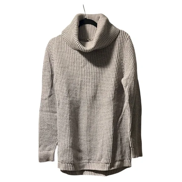 L.L. Bean Signature Cable Knit Cowl Neck Pullover SweaterSize XL EUC Cotton Wool - Picture 2 of 8